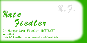mate fiedler business card